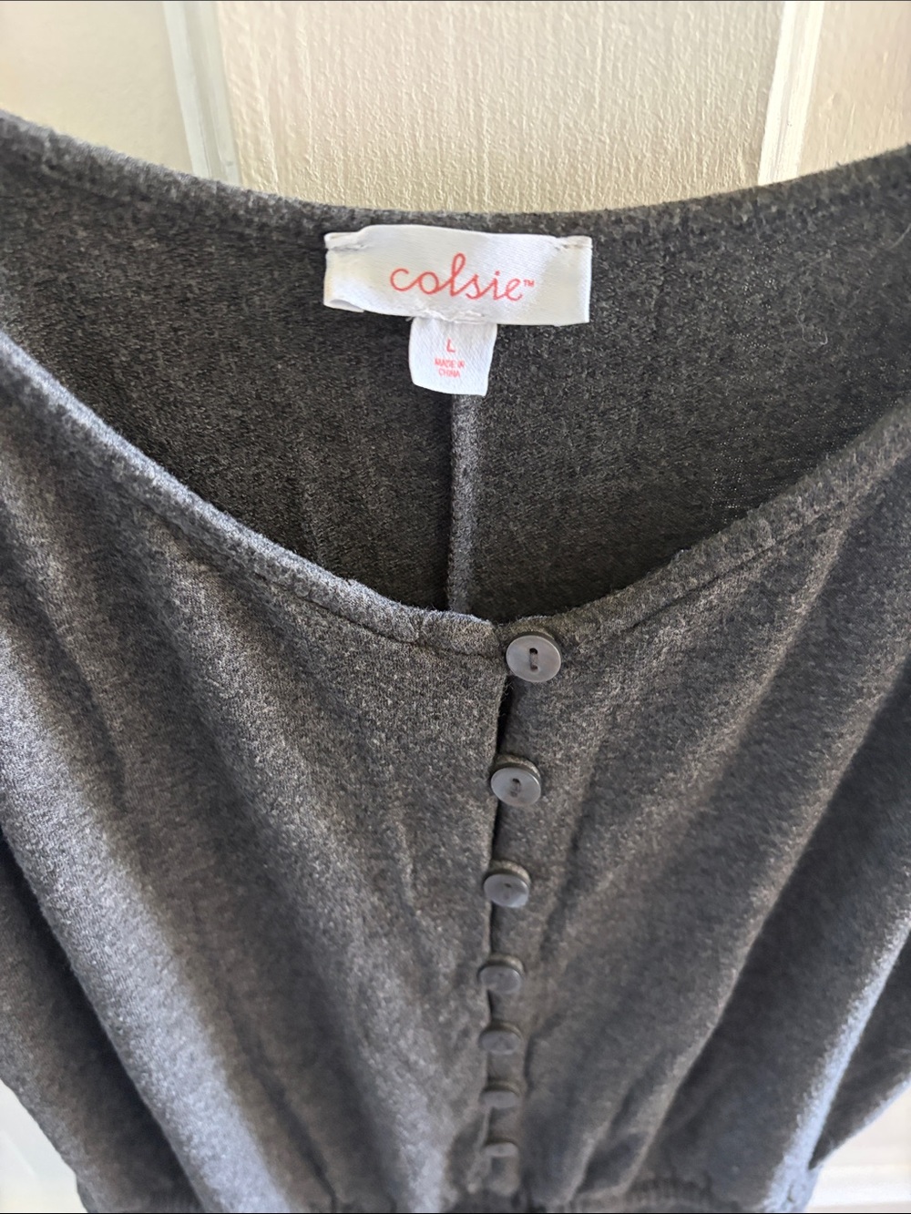 🔥Colsie Charcoal Button-Front Romper🔥 - Picture 2 of 4